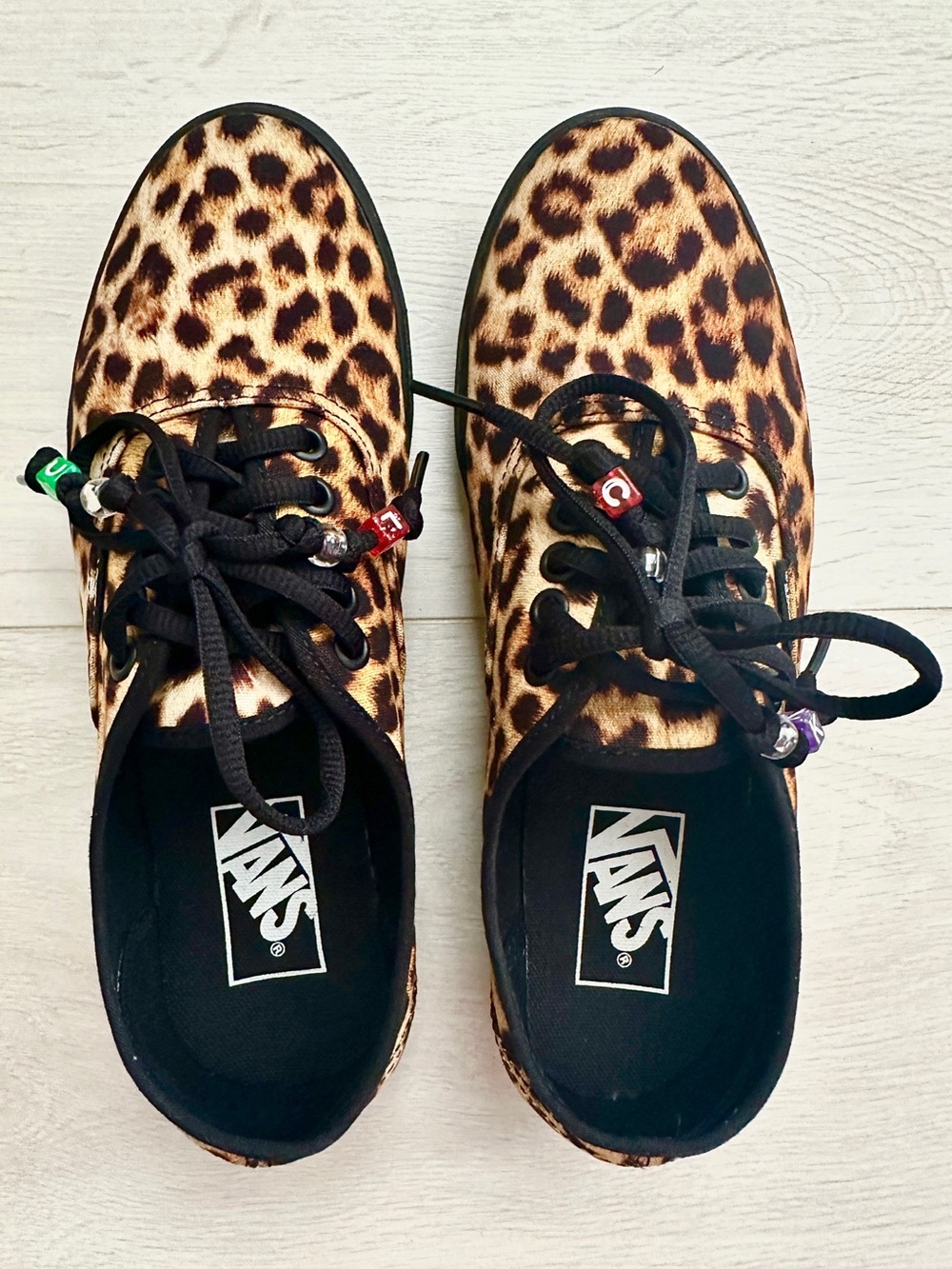 Vans Iconic Authentic Lowpro Shoe Leopard Print Animal Print Canvas Sneaker W8.5 - Picture 2 of 10